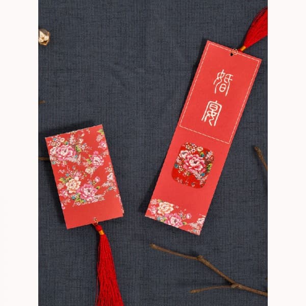 牡丹擦拭貼．書籤組